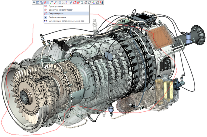 Рис. 10 Селекция объектов в 3D сцене