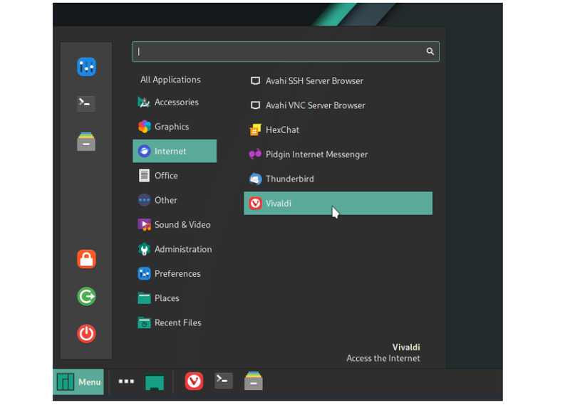 Файл:Браузер Vivaldi на Manjaro Linux.png